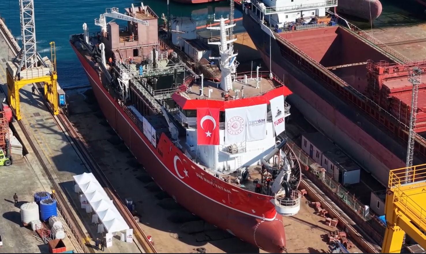İlk yerli tarama gemisi 'UAB MAVİ VATAN' suya indirildi