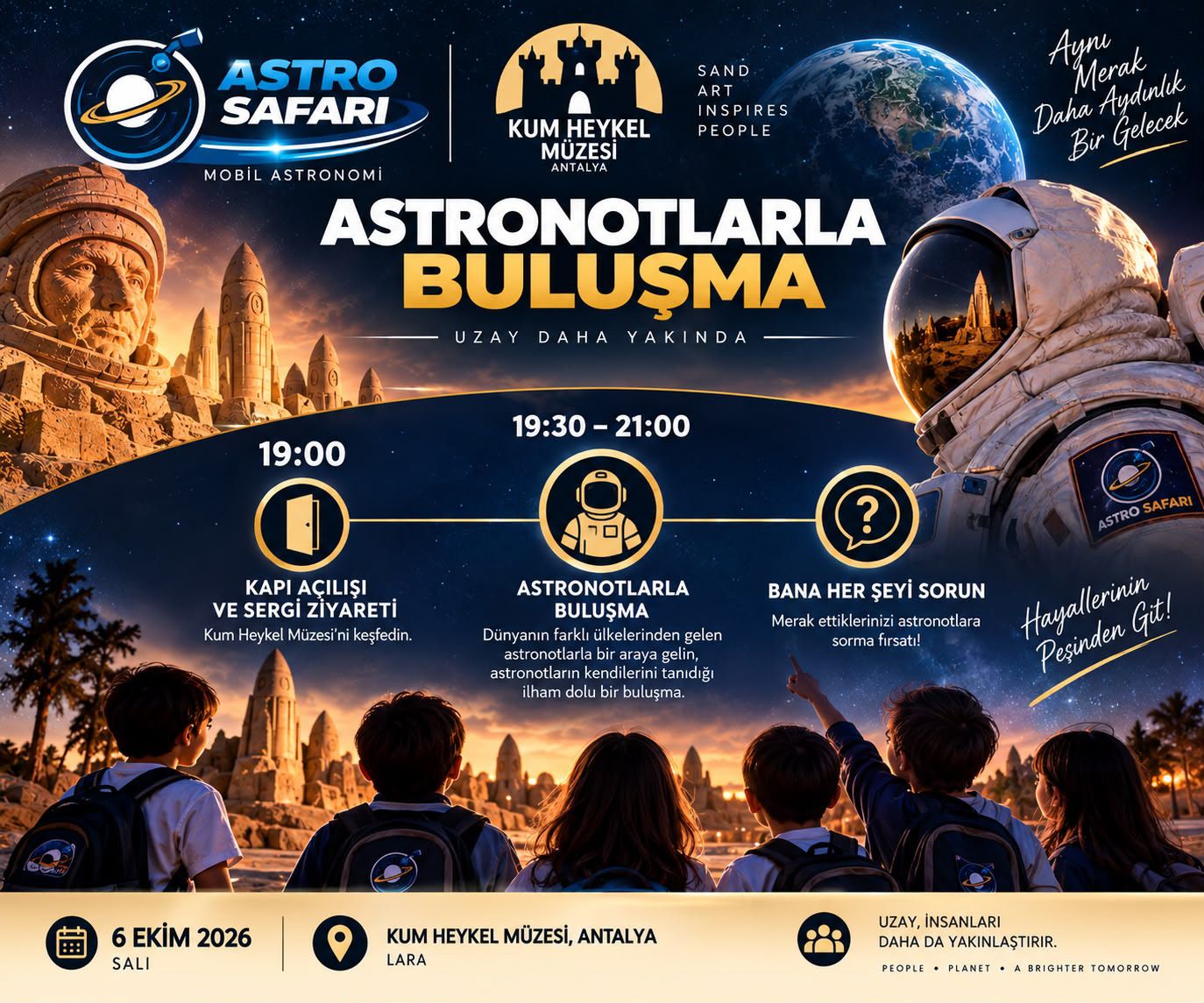Uzay tarihine geçen astronotlar Antalya'da çocuklarla buluşacak
