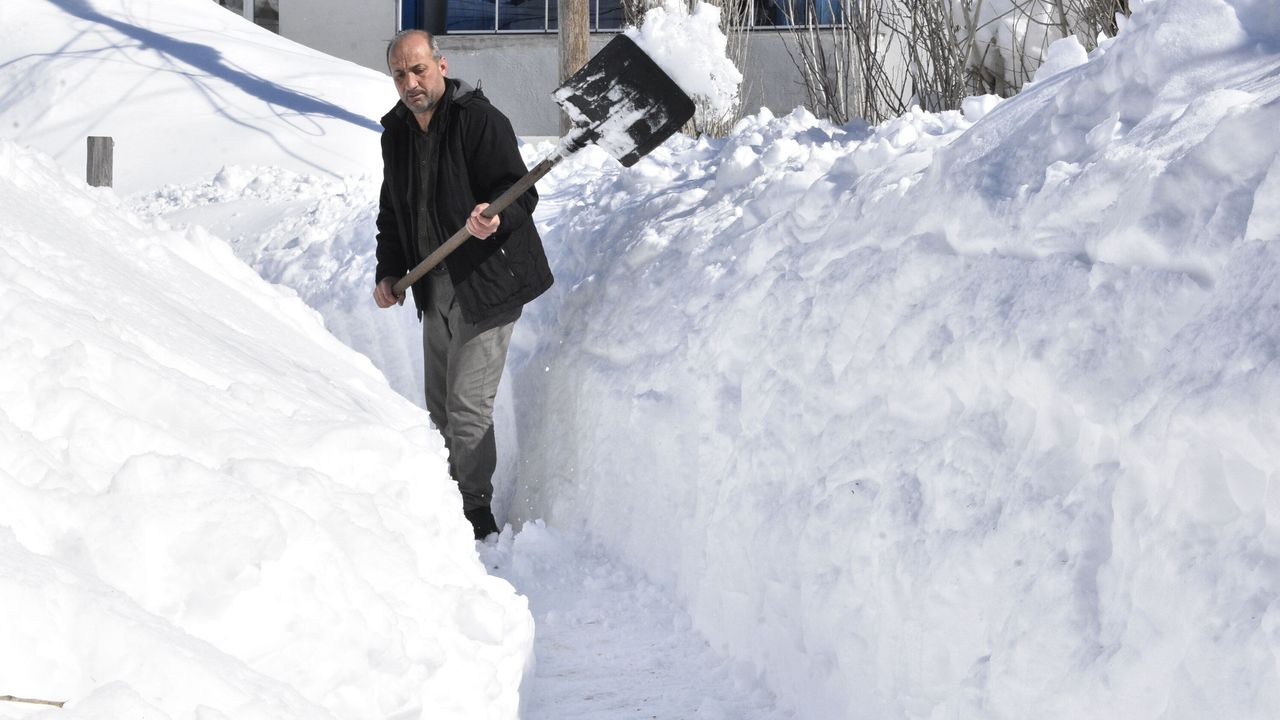 Bitlis'te köylüler açtıkları kar tünelleri ile ulaşım sağlıyor