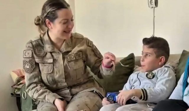 Jandarmadan bedensel engelli Doğanay'a sürpriz ziyaret