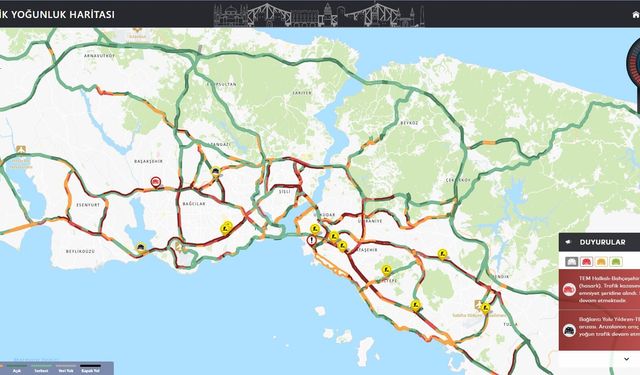 İstanbul'da trafik yoğunluğu yüzde 81'e ulaştı