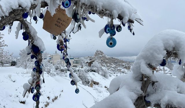 Kapadokya, beyaz örtü ile kaplandı