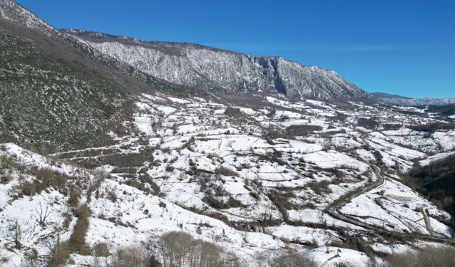 Küre Dağları Milli Parkı'nda kar manzarası