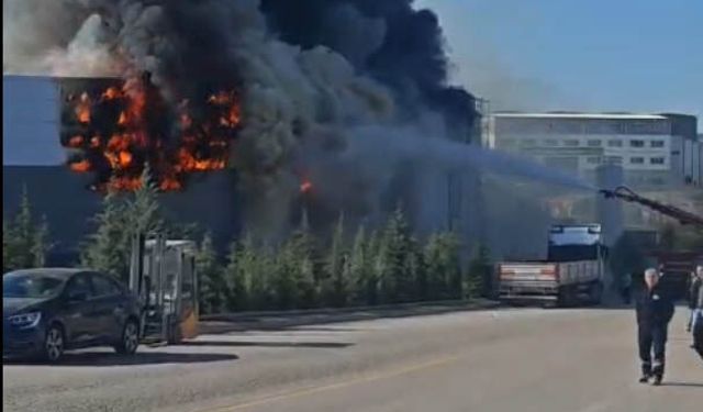 Ankara'da boya fabrikasında yangın