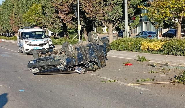 Ankara’da takla atan otomobilin sürücüsü öldü