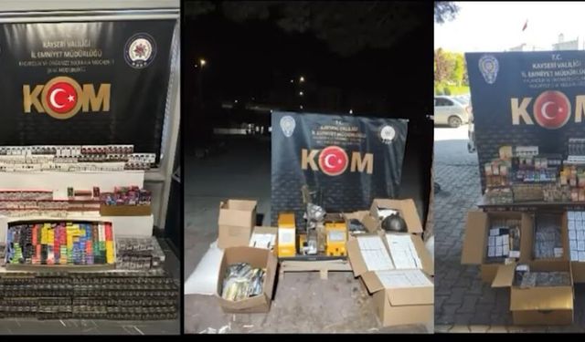 Kayseri'de kaçak sigara operasyonui; 2 tutuklama