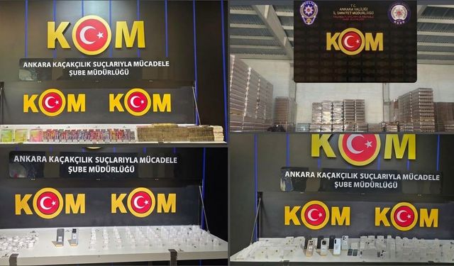 Ankara'da 21 milyon lira değerinde kaçak ürün ele geçirildi