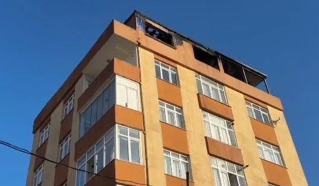 Küçükçekmece'de 6 katlı binada çıkan yangın söndürüldü