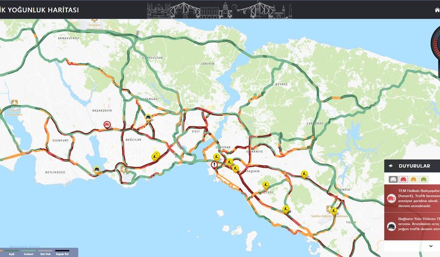 İstanbul'da trafik yoğunluğu yüzde 81'e ulaştı