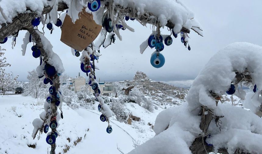 Kapadokya, beyaz örtü ile kaplandı